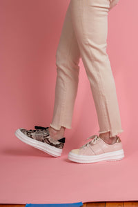 SWEET TREAT Pink Snakeskin Sneaker