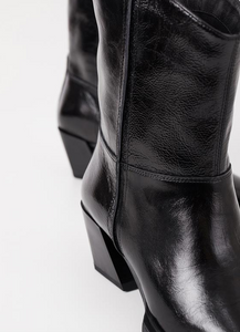 ALINA Black Patent Western Boot
