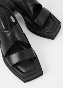 HENNIE Black Strappy Platform Sandals