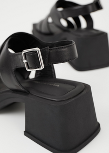 HENNIE Black Strappy Platform Sandals