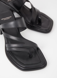 Black Thong Sandals With Straps