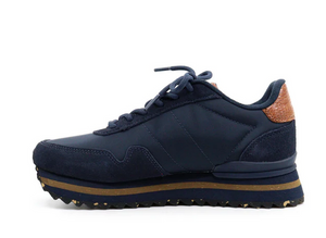 Nora III Leather Plateau Dark Navy Sneakers