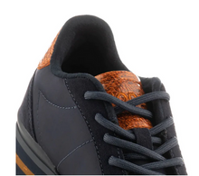 Load image into Gallery viewer, Nora III Leather Plateau Dark Navy Sneakers