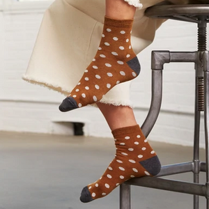 DOT COTTON Anklet Sock Toffee