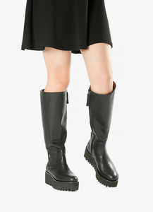 HIGH STRETCH FLATFORM Black Boots