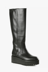 HIGH STRETCH FLATFORM Black Boots
