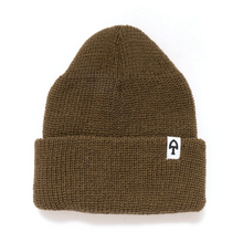 Load image into Gallery viewer, MERINO CARDIGAN Stitch Beanie Olive Green