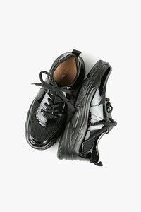 Black Patent Lace Up Stomper ALL BLACK