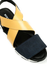 Load image into Gallery viewer, CROSS STRAP BAND Yellow &amp; Navy Sandal