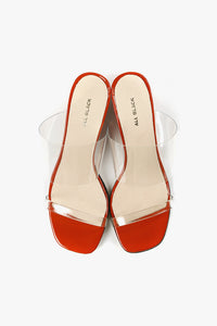 CLEAR BANDED WEDGE Orange Sandal