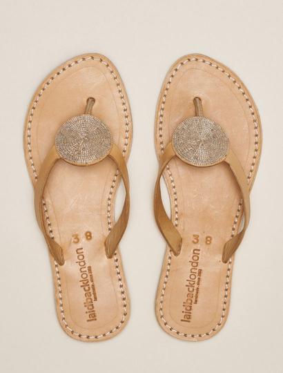 DOLI Silver Flat Leather Sandal