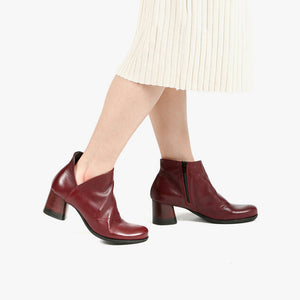 Wine leather ankle boot ALL BLACK Italia