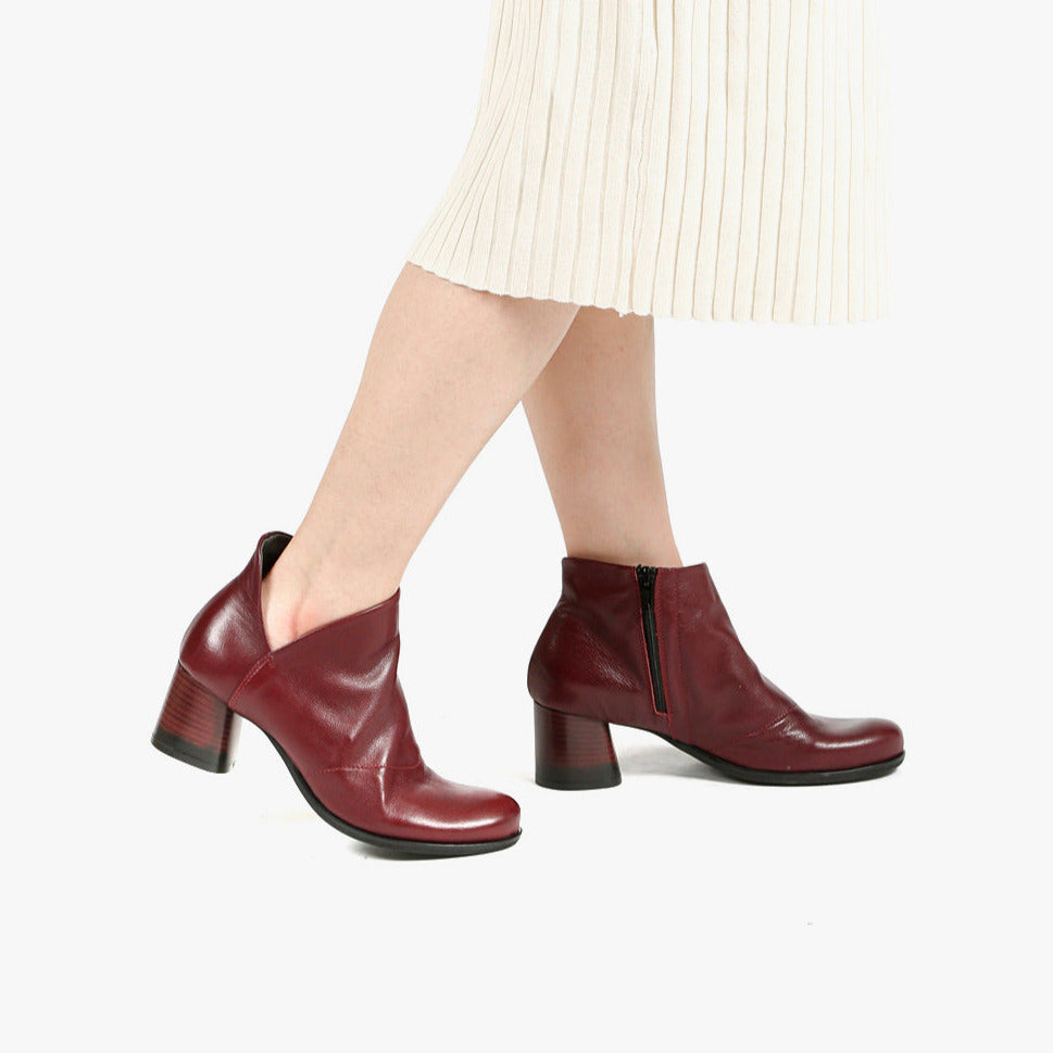 Wine leather ankle boot ALL BLACK Italia