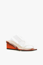 Load image into Gallery viewer, CLEAR BANDED WEDGE Orange Sandal