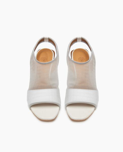 Top View Peep toe silver mesh sandals