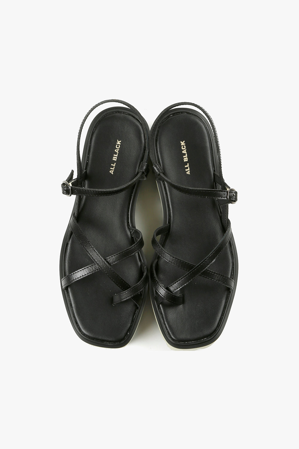 All black 2025 strappy sandals