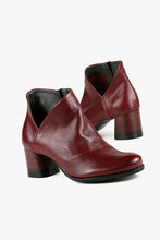 Load image into Gallery viewer, Burgundy leather ankle boots