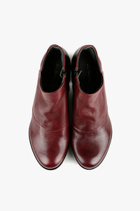 V CUT HI Wine Leather Boot