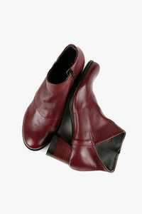 Wine ankle boots