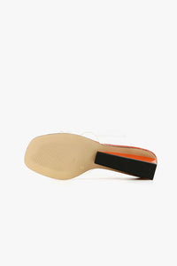 CLEAR BANDED WEDGE Orange Sandal