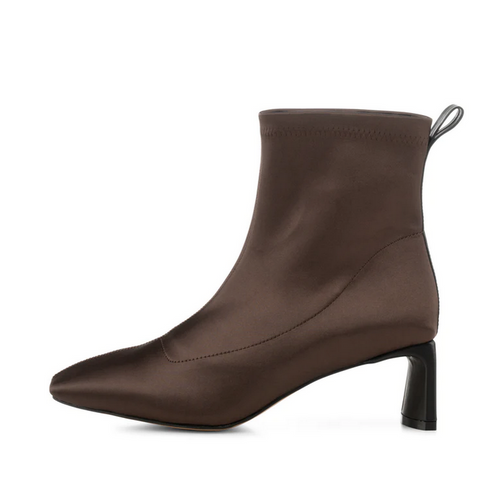 ARLO Stretch Boots in Brown Satin