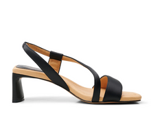 Load image into Gallery viewer, SYLVI Black Satin Strappy Sandals