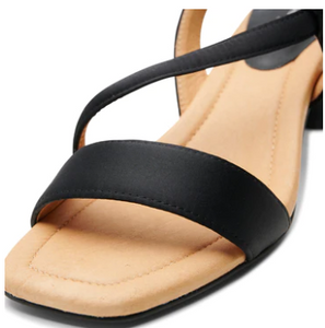 SYLVI Black Satin Strappy Sandals