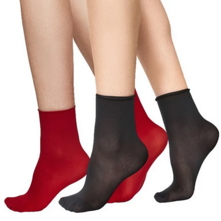 JUDITH Socks Black & Red 2 Pack