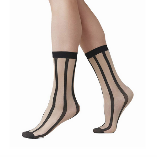 ROBIN Striped Black/Beige Socks