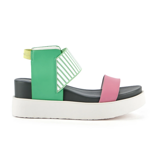 Green and Pink Platform Sandal   