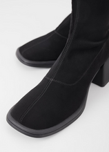 Load image into Gallery viewer, ANSIE Black Stretch Textile Boots