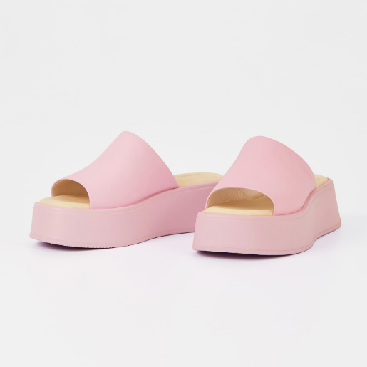 COURTNEY Pink Platform Slide Sandals