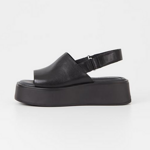 Black Low Flatform Sandals