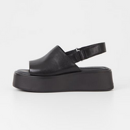Black Low Flatform Sandals
