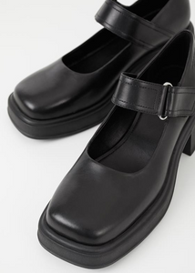 DORAH Black Leather Mary Janes