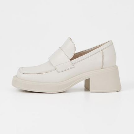 Cream Heeled Loafer