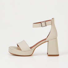 Load image into Gallery viewer, Cream Leather Platform Sandal