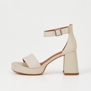 Cream Leather Platform Sandal