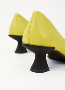 Lime Green Kitten Heels with Curved Heel